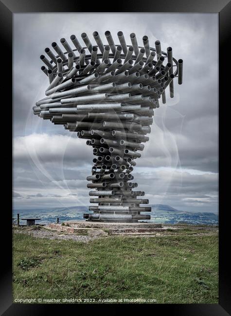 Singing Ringing Tree, Burnley with Pendle Hill Framed Print by Heather Sheldrick