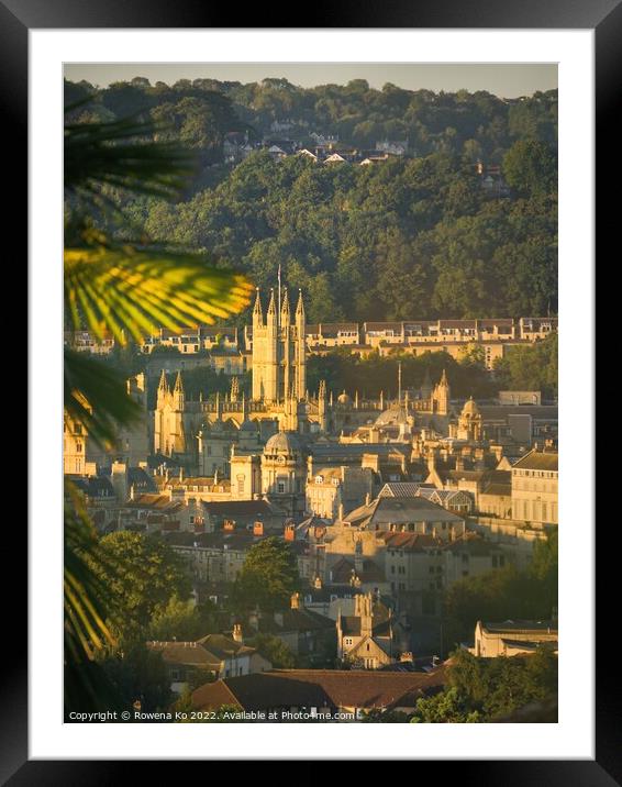 Bath city centre glows in a golden morning sunrise Framed Mounted Print by Rowena Ko