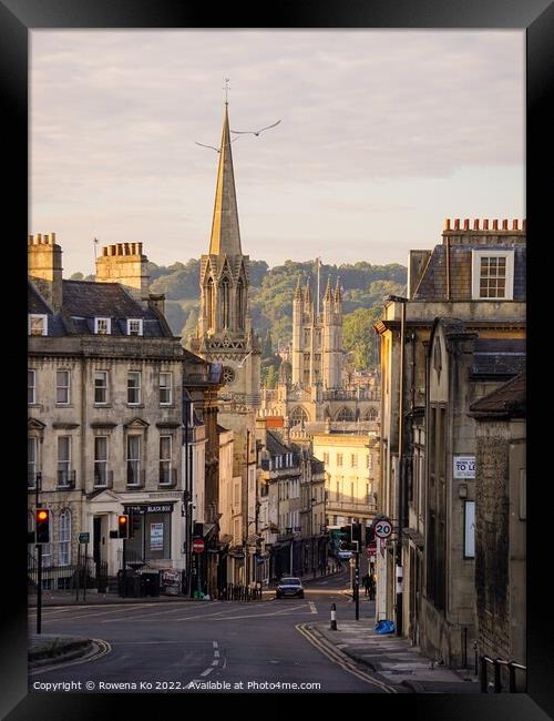 A morning view of a city street Framed Print by Rowena Ko