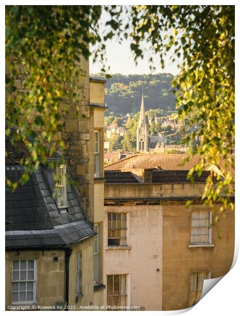 Morning view of Bath City Print by Rowena Ko