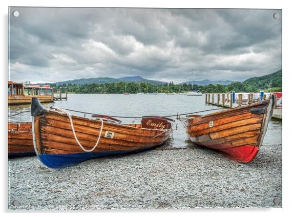 Rowing Boats on Windermere Acrylic by Heather Sheldrick