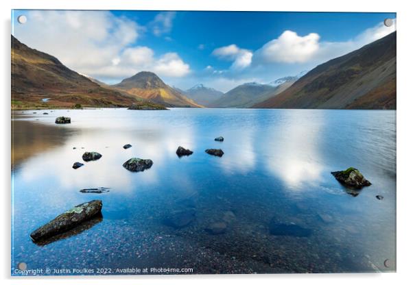 Wastwater, Lake District Acrylic by Justin Foulkes