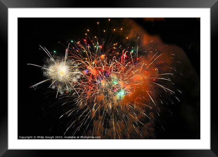 FIREWORKS SHAPES Framed Mounted Print by Philip Gough