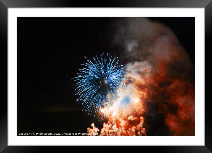 West Bay Fireworks Framed Mounted Print by Philip Gough