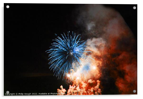 West Bay Fireworks Acrylic by Philip Gough