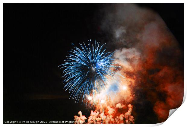 West Bay Fireworks Print by Philip Gough