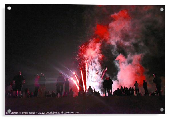 Firework Display Night Acrylic by Philip Gough