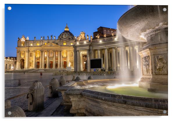 Vatican by Night Acrylic by Artur Bogacki