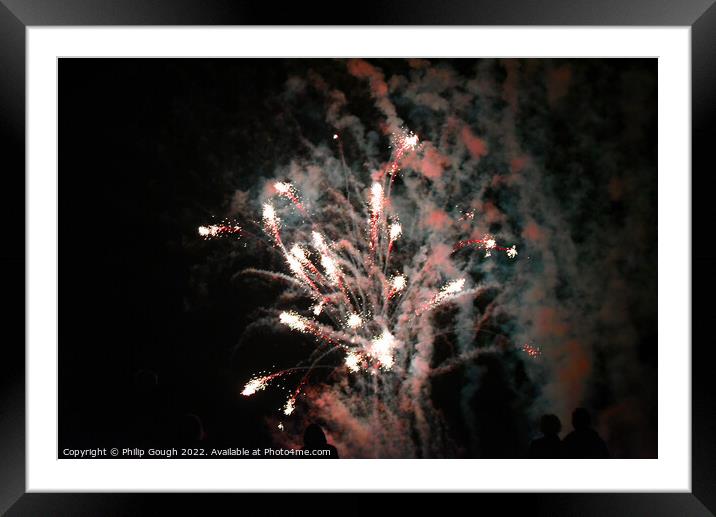 Fireworks in the sky Framed Mounted Print by Philip Gough