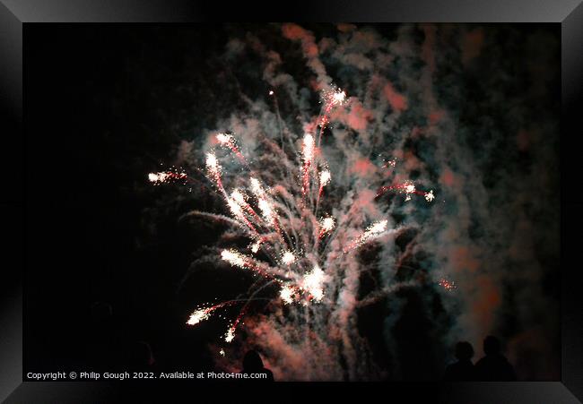 Fireworks in the sky Framed Print by Philip Gough