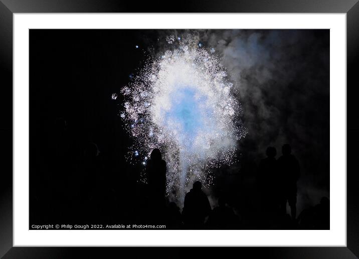 Firework Blooms Framed Mounted Print by Philip Gough