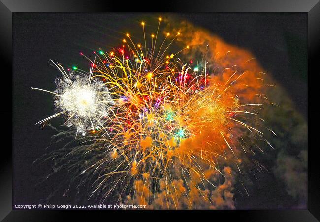 Colourful fireworks Framed Print by Philip Gough