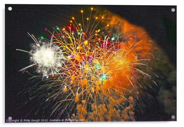 Colourful fireworks Acrylic by Philip Gough