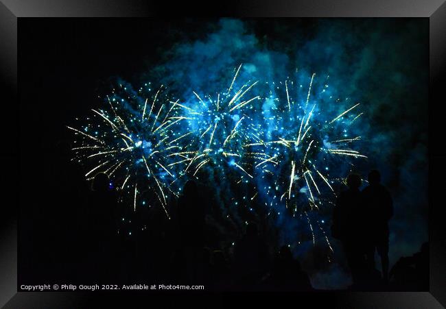 Fireworks at Night Framed Print by Philip Gough