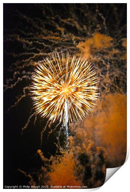 Fireworks at Night Print by Philip Gough