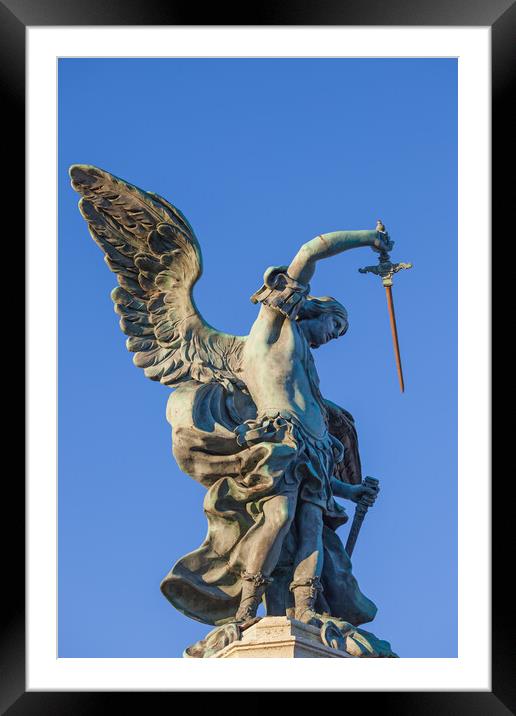 Statue of Michael the Archangel Framed Mounted Print by Artur Bogacki