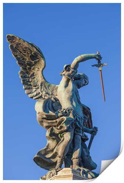 Statue of Michael the Archangel Print by Artur Bogacki