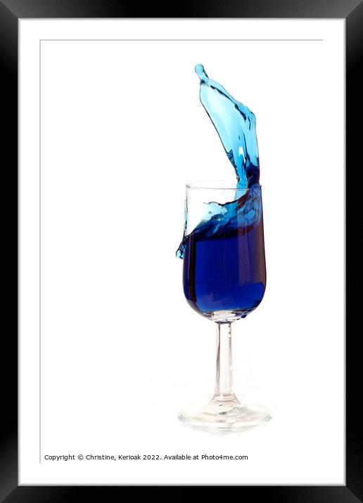 Blue Liqueur Flying High Framed Mounted Print by Christine Kerioak