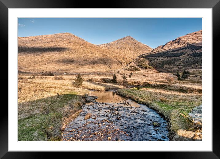 Glen Kinglas Water Framed Mounted Print by Valerie Paterson
