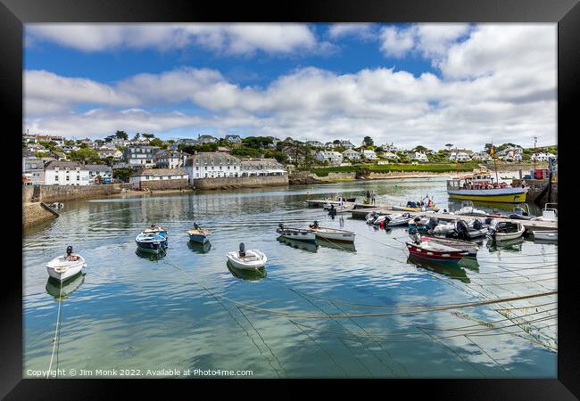 St Mawes Harbour, Cornwall Framed Print by Jim Monk