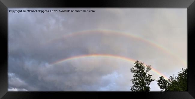 Stunning natural double rainbows plus supernumerary bows seen at Framed Print by Michael Piepgras