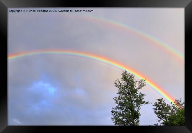 Stunning natural double rainbows plus supernumerary bows seen at Framed Print by Michael Piepgras
