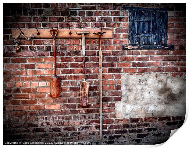 Old Tools on wall Print by Cass Castagnoli