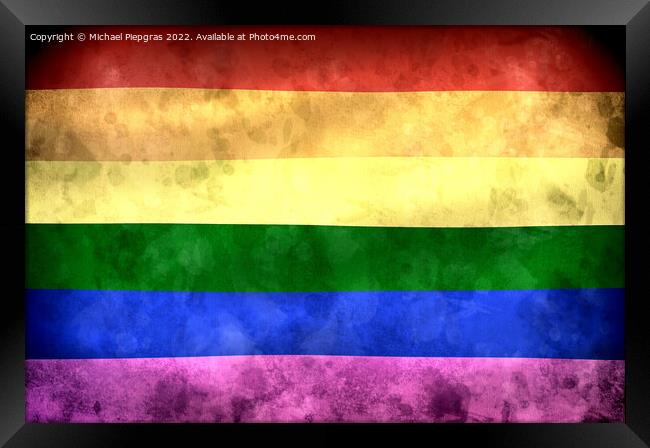 Lgbt community symbol in rainbow colors. Rainbow pride flag illu Framed Print by Michael Piepgras