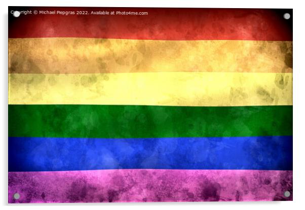 Lgbt community symbol in rainbow colors. Rainbow pride flag illu Acrylic by Michael Piepgras