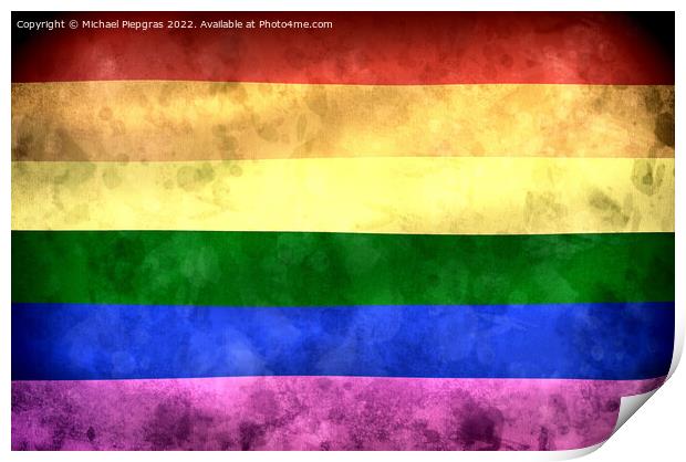 Lgbt community symbol in rainbow colors. Rainbow pride flag illu Print by Michael Piepgras