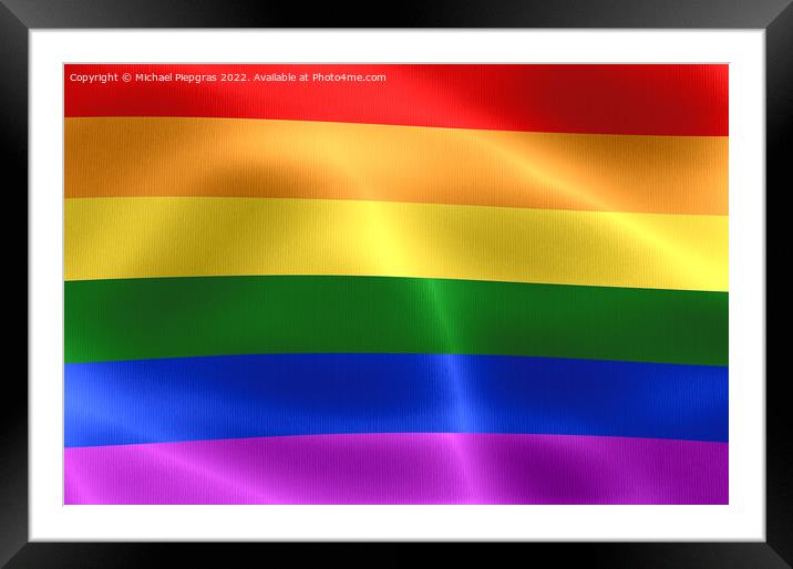 Lgbt community symbol in rainbow colors. Rainbow pride flag illu Framed Mounted Print by Michael Piepgras