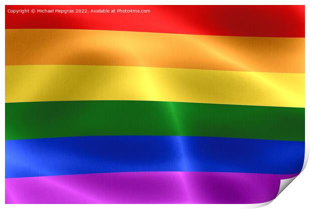 Lgbt community symbol in rainbow colors. Rainbow pride flag illu Print by Michael Piepgras