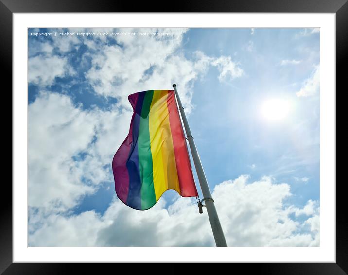 Rainbow pride flag illustration. Lgbt community symbol in rainbo Framed Mounted Print by Michael Piepgras