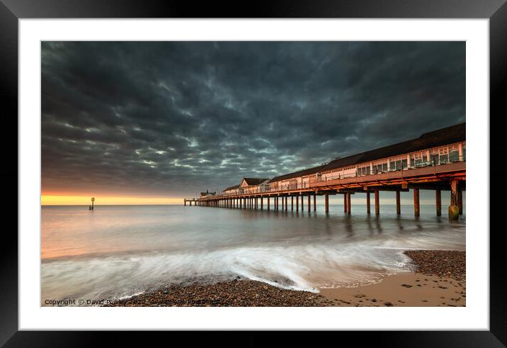 Golden Dawn over Southwold Pier Framed Mounted Print by David Powley