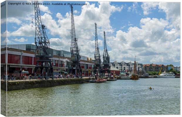 Bristol Floating Harbour with the MSheds and the Matthew Summertime Canvas Print by Nick Jenkins