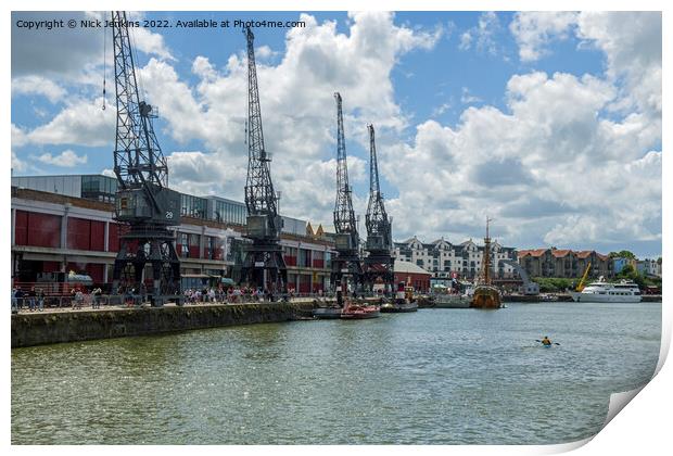 Bristol Floating Harbour with the MSheds and the Matthew Summertime Print by Nick Jenkins