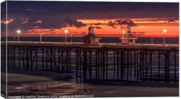 Blackpool North Pier at Sunset Canvas Print by Heather Sheldrick