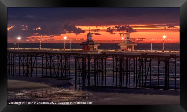 Blackpool North Pier at Sunset Framed Print by Heather Sheldrick