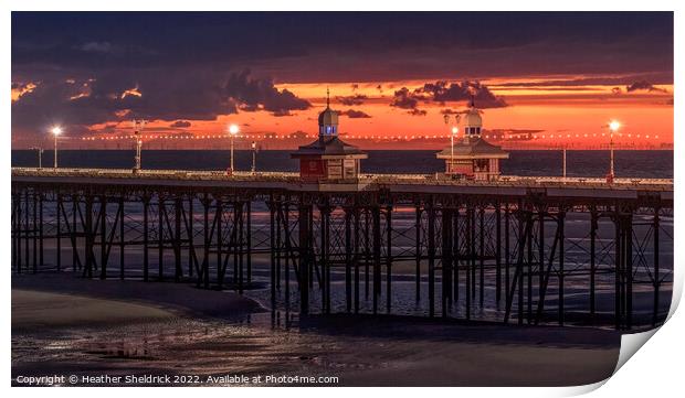 Blackpool North Pier at Sunset Print by Heather Sheldrick
