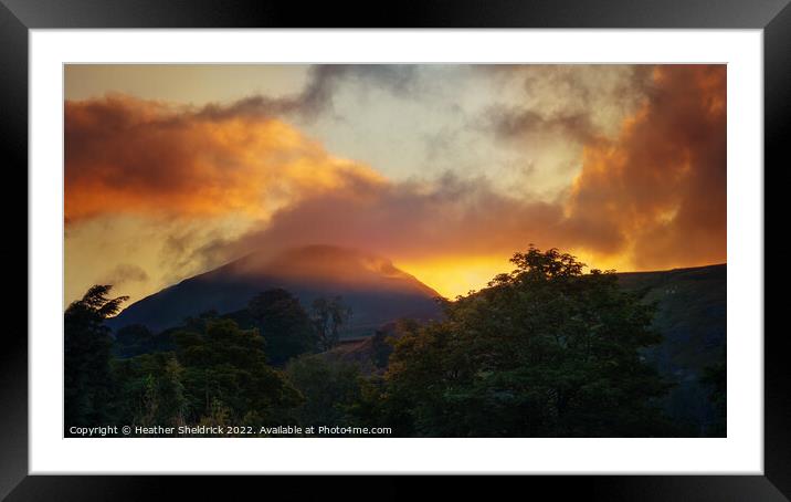 Pen y Ghent at Dawn from Helwith Bridge V2 Framed Mounted Print by Heather Sheldrick