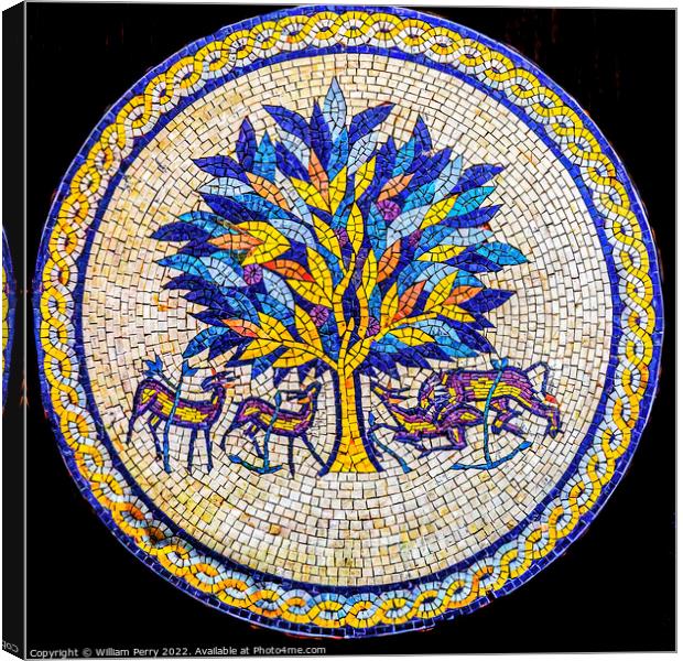Tree of Life Mosaic Madaba Jordan Canvas Print by William Perry