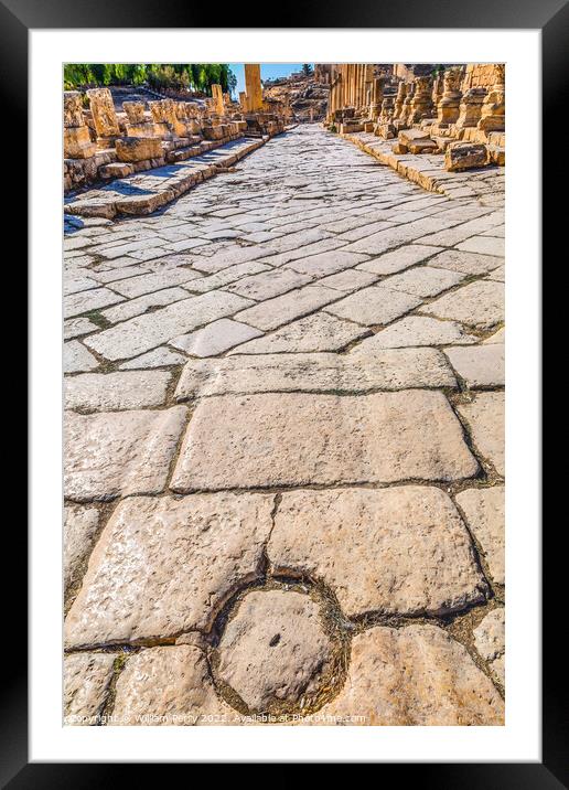 Ancient Roman Road City Jerash Jordan Framed Mounted Print by William Perry