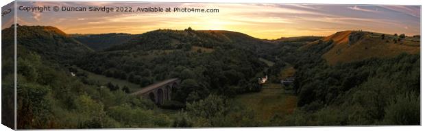 Monsal Head Trail sunset in the peak district panoramic  Canvas Print by Duncan Savidge