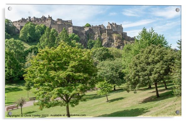 Edinburgh Castle Acrylic by Chris Yaxley