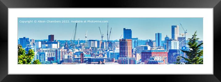 Leeds City Skyscrapers Panorama  Framed Mounted Print by Alison Chambers