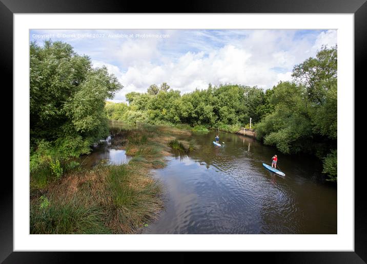 Paddle Boarders River Stour Framed Mounted Print by Derek Daniel
