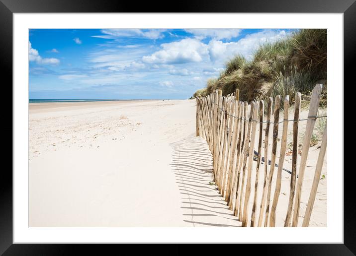 Beach fence at Holkham Framed Mounted Print by Jason Wells