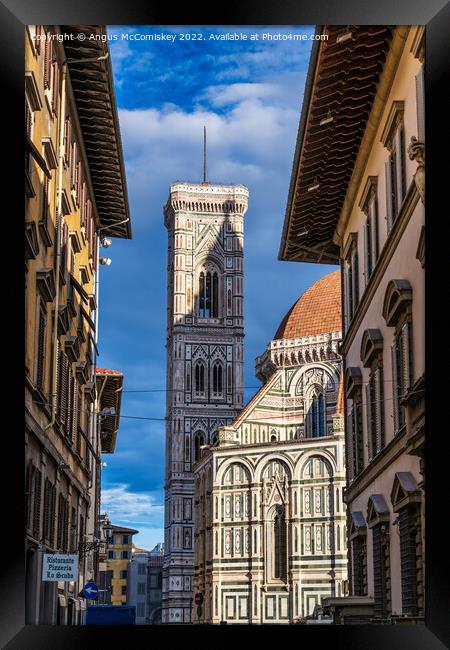 Campanile and Duomo at sunrise, Florence, Tuscany Framed Print by Angus McComiskey