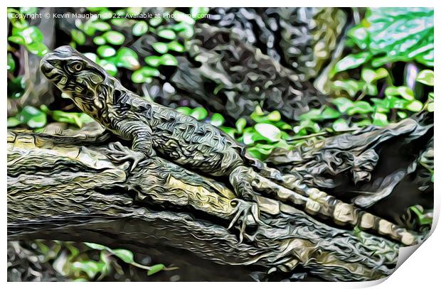Mystical Chinese Crocodile Lizard Print by Kevin Maughan