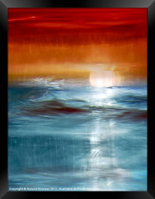 Sunset Seascape Abstract Framed Print by Natalie Kinnear
